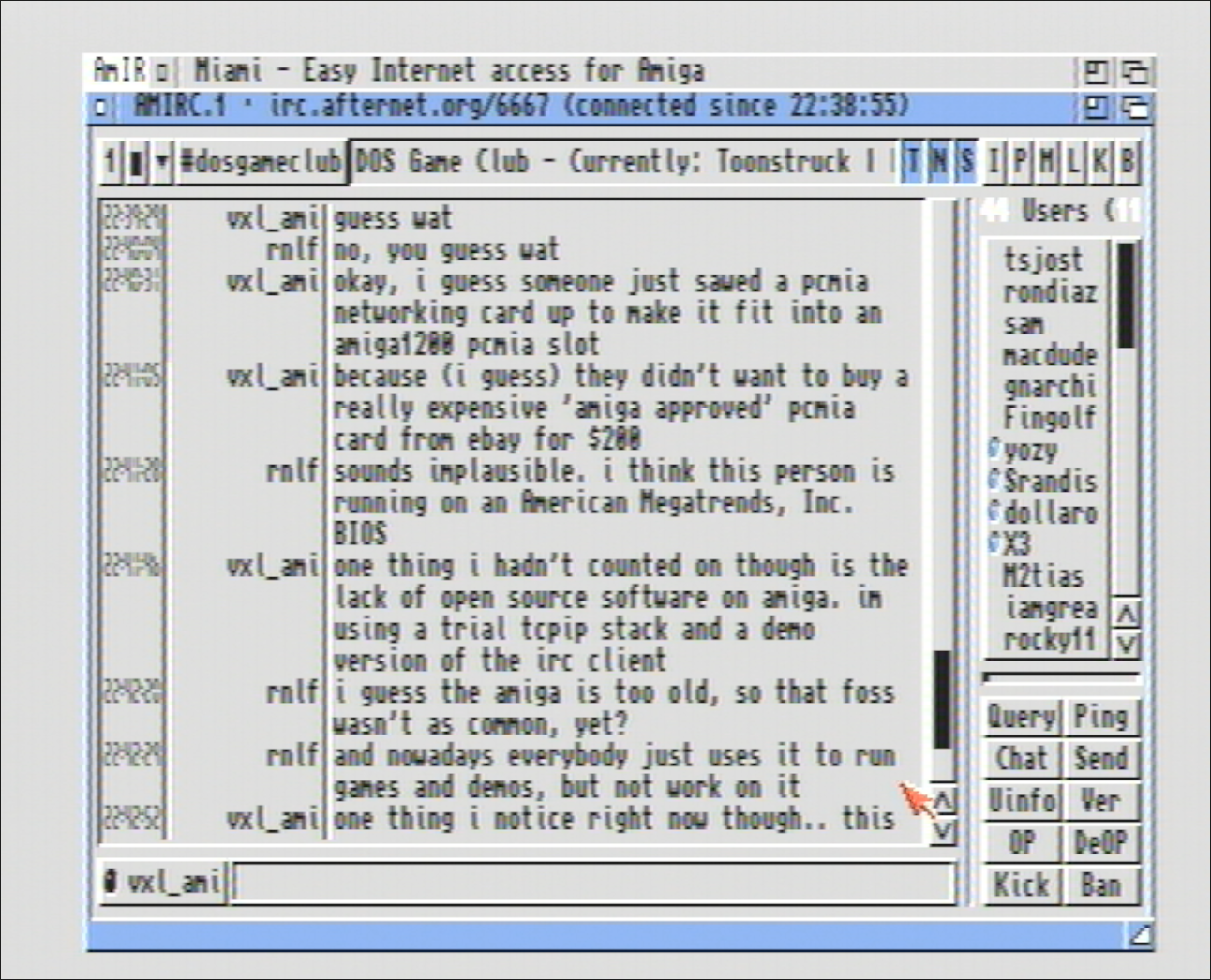AmiIRC session